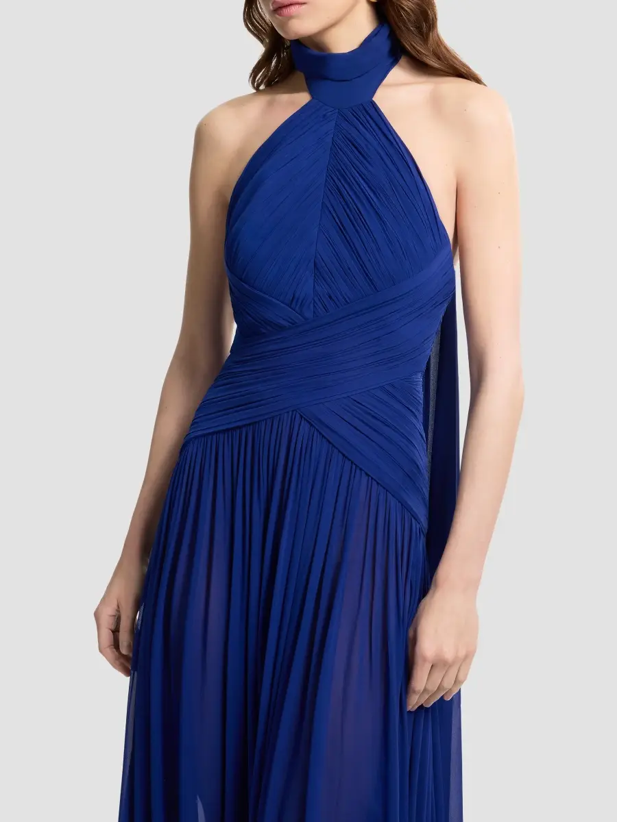 Elie Saab Women's Halterneck Draped Silk Gown | Thumbnail 4