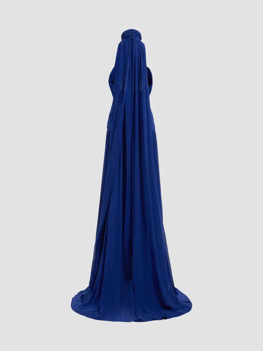 Elie Saab Women's Halterneck Draped Silk Gown | Thumbnail 5