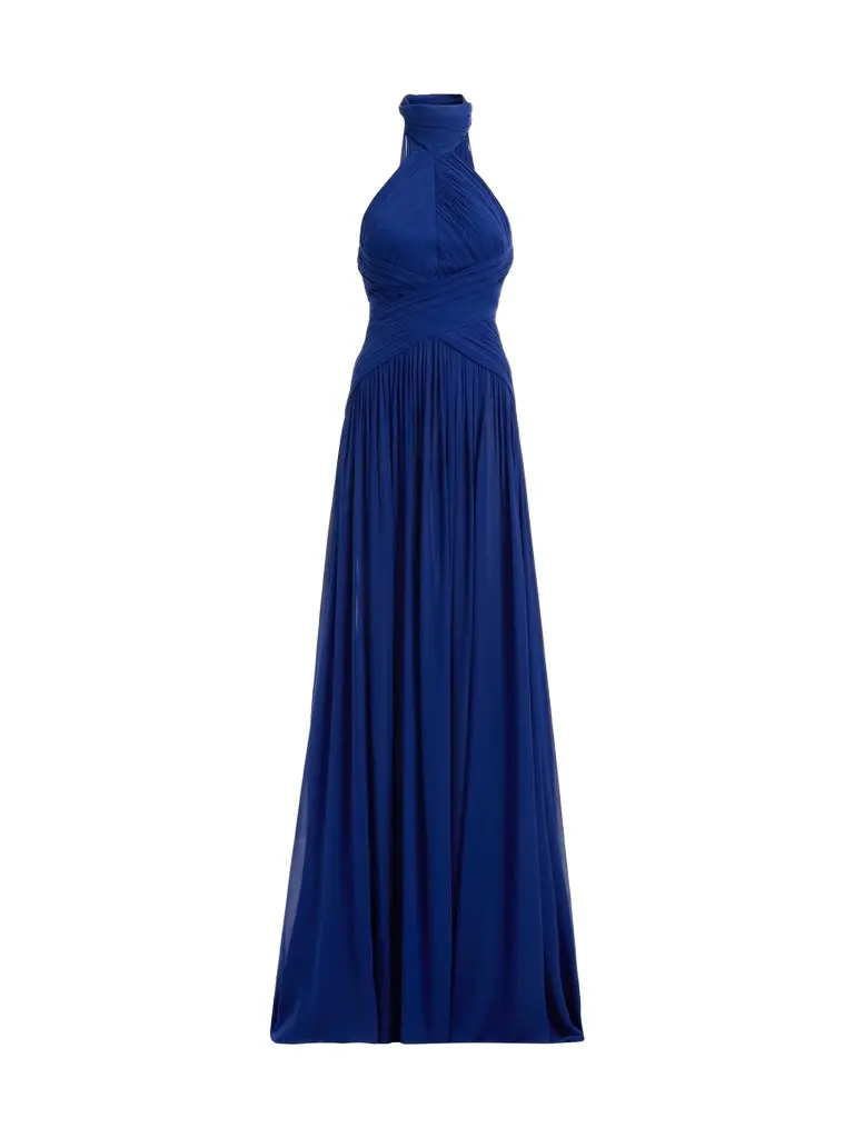Elie Saab Women's Halterneck Draped Silk Gown