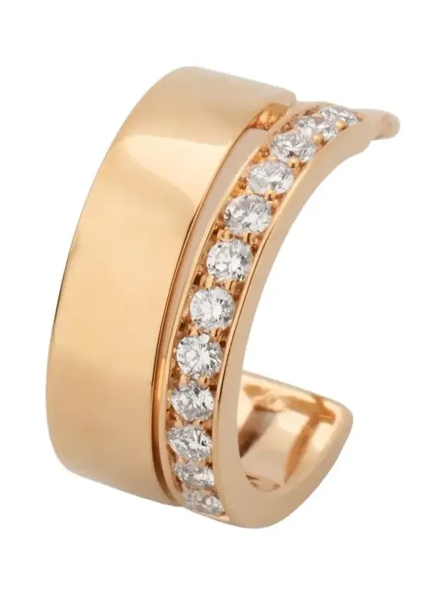 Women's Berbere 18K Rose Gold & 0.10 TCW Diamond Two-Row Single Earring Women's Berbere 18K Rose Gold & 0.10 TCW Diamond Two-Row Single Earring