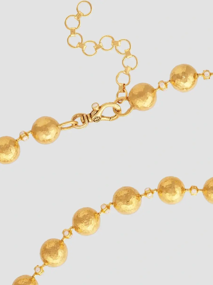GURHAN Women's Spell Hammered Yellow Gold & 2.432 TCW Diamond Beaded Necklace | Thumbnail 3 GURHAN Women's Spell Hammered Yellow Gold & 2.432 TCW Diamond Beaded Necklace | Thumbnail 3