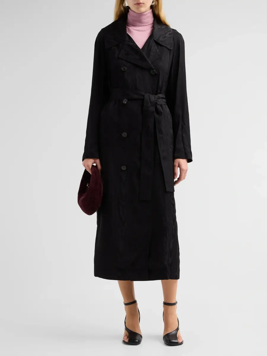 Dries Van Noten Women's Rolana Moiré Trench Coat | Thumbnail 2