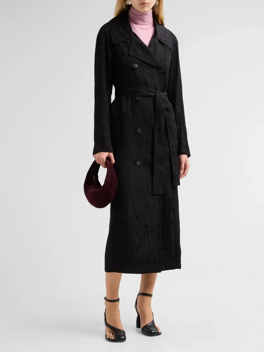 Dries Van Noten Women's Rolana Moiré Trench Coat | Thumbnail 4