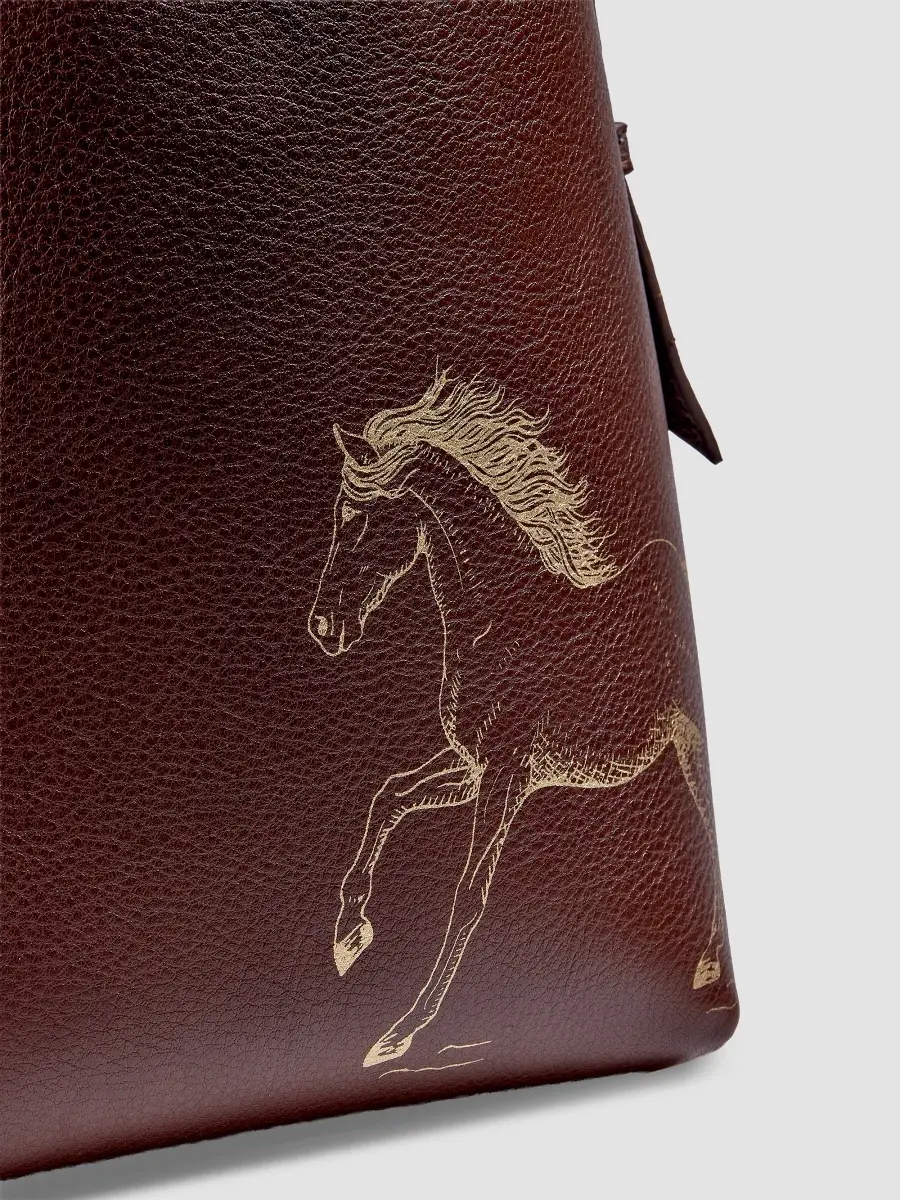 GiGi New York Women's Melissa Bamber X : The Equestrian Edition Graceful Horse Selena Leather Bucket Bag | Thumbnail 4 GiGi New York Women's Melissa Bamber X : The Equestrian Edition Graceful Horse Selena Leather Bucket Bag | Thumbnail 4