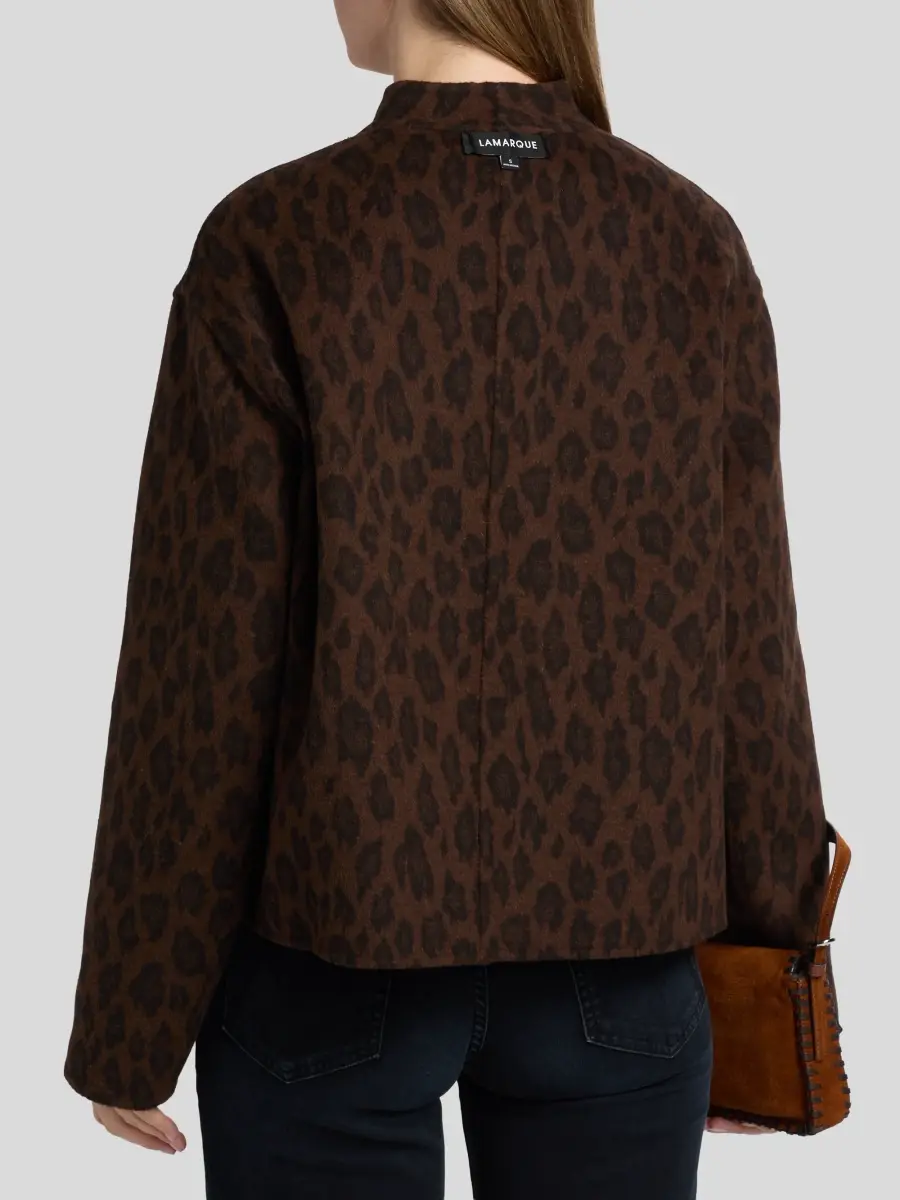 LAMARQUE Women's Hania Double-Face Wool-Blend Leopard Jacket | Thumbnail 5 LAMARQUE Women's Hania Double-Face Wool-Blend Leopard Jacket | Thumbnail 5