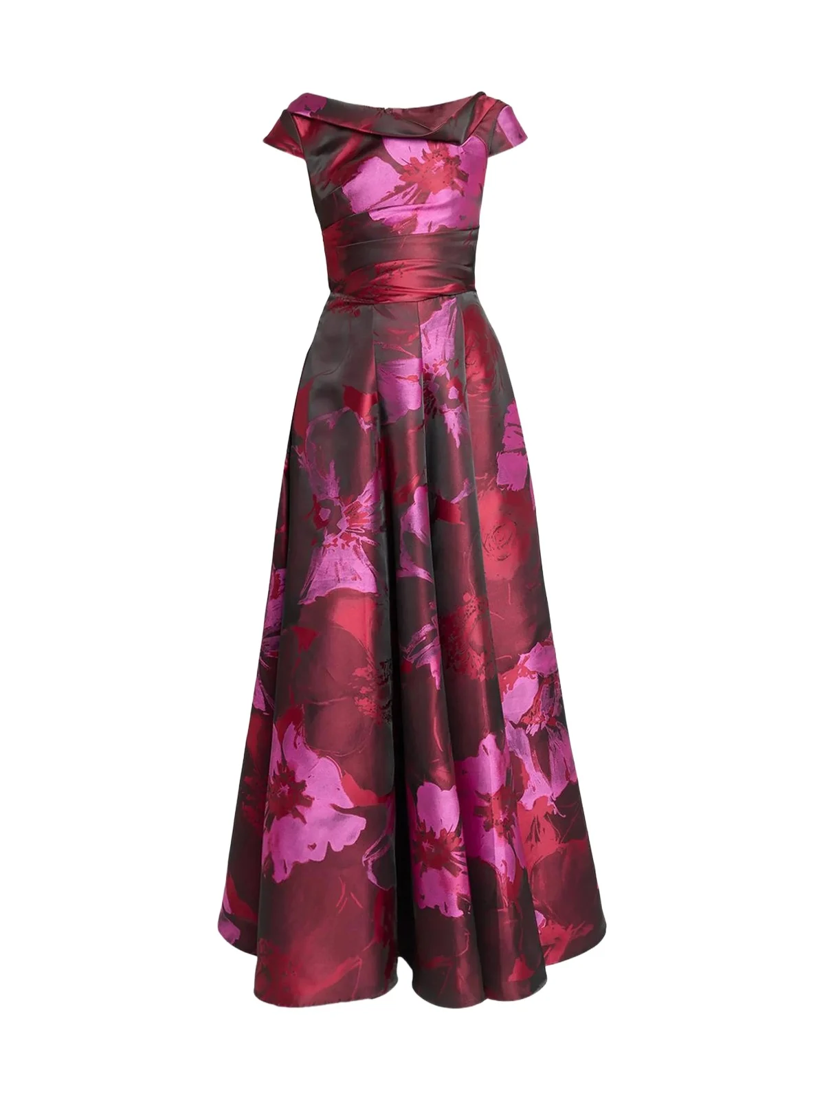 Talbot Runhof Women's Hibiscus Jacquard Asymmetric Gown