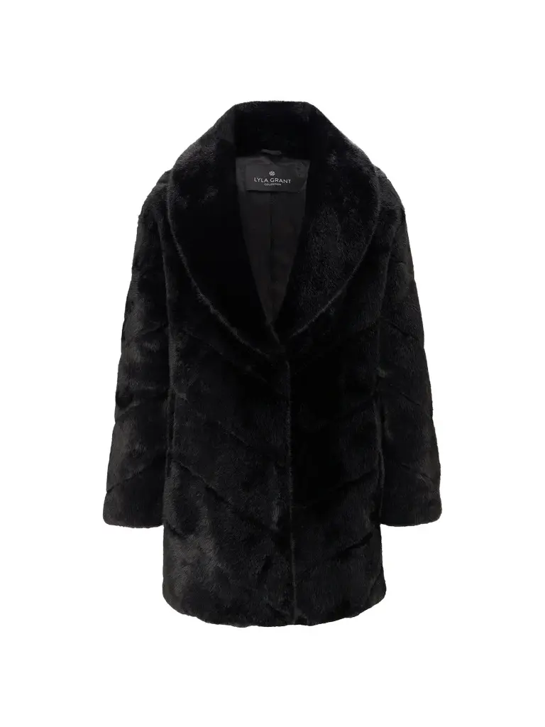 Lyla Grant Women's Faux Fur Mink Stroller Coat