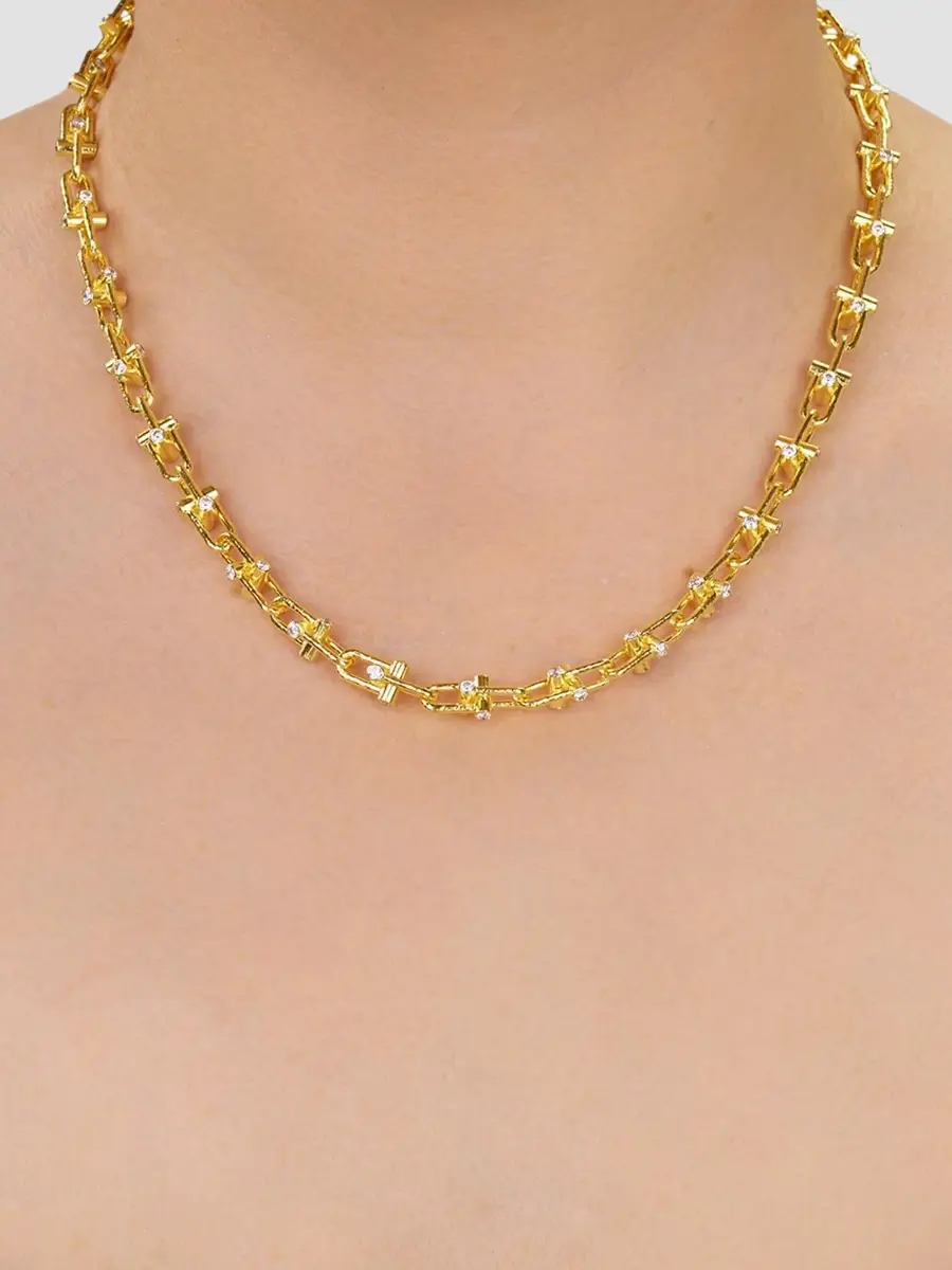 GURHAN Women's Pointelle 18K & 22K Yellow Gold & 5.85 TCW Diamond Chain Necklace | Thumbnail 2