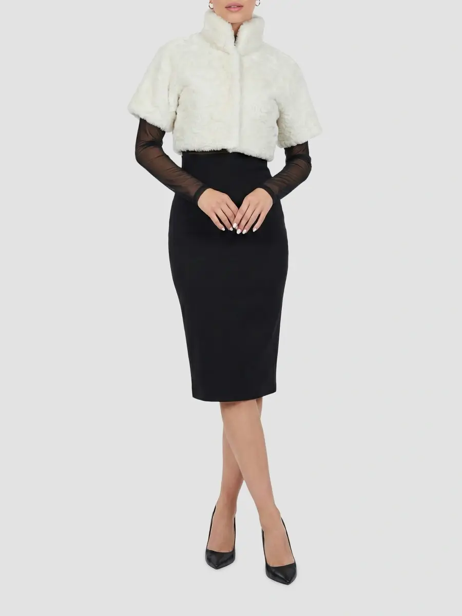 Gorski Women's Select Lamb Rose Cut Bolero, Cropped Sleeves | Thumbnail 2 Gorski Women's Select Lamb Rose Cut Bolero, Cropped Sleeves | Thumbnail 2