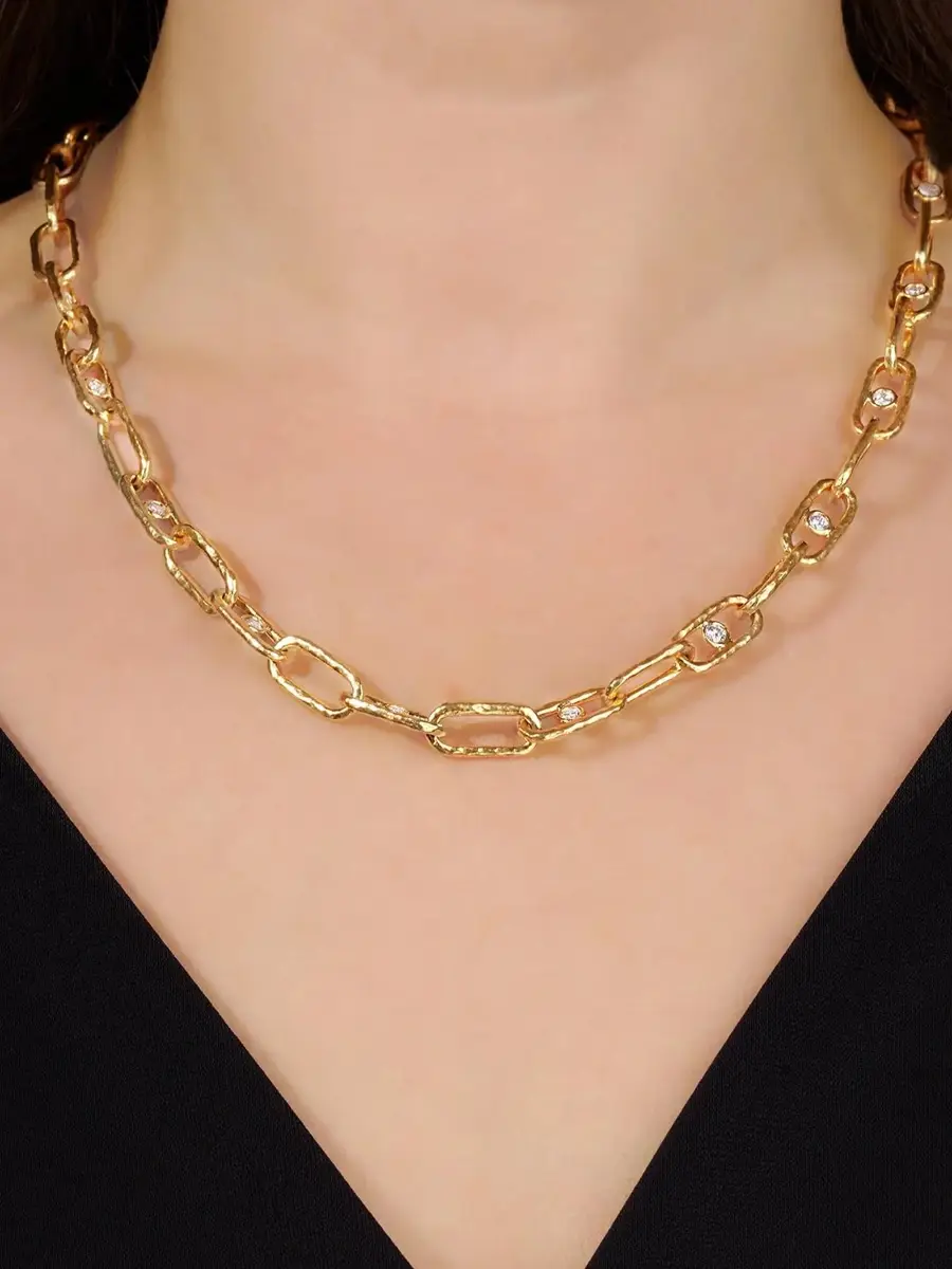 GURHAN Women's Hoopla 24K & 18K Yellow Gold & 2.64 TCW Diamond Oval-Link Chain Necklace | Thumbnail 2