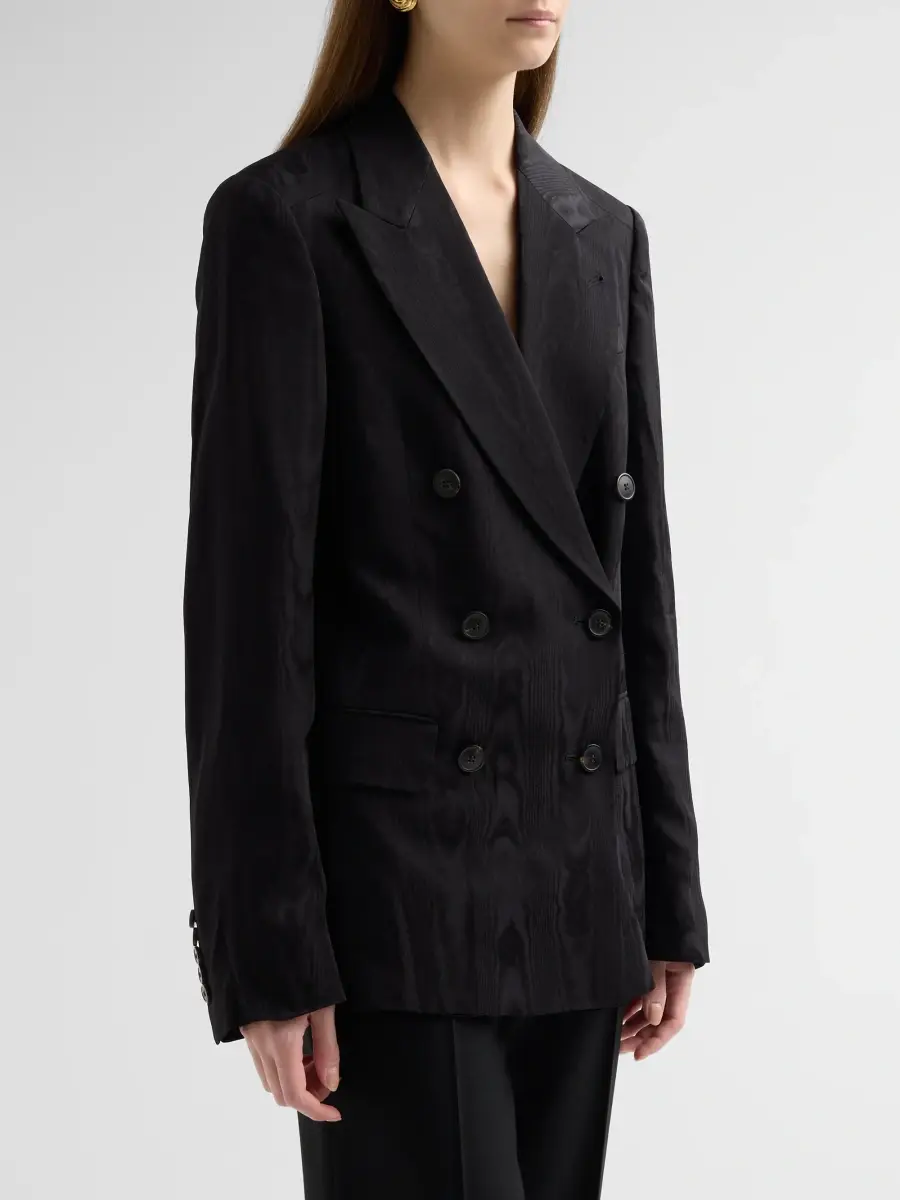Dries Van Noten Women's Barrysta Moiré Double-Breasted Blazer | Thumbnail 4