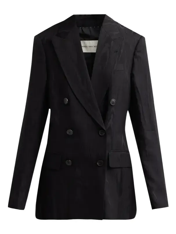 Dries Van Noten Women's Barrysta Moiré Double-Breasted Blazer