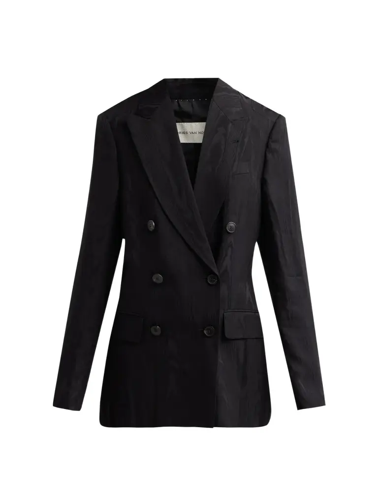 Dries Van Noten Women's Barrysta Moiré Double-Breasted Blazer