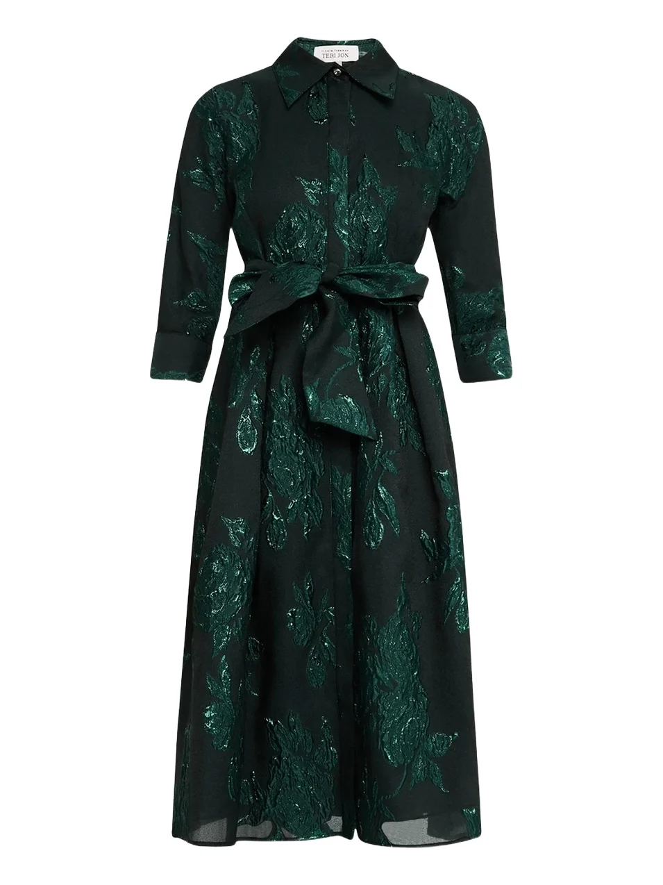 Women's Jacquard Floral-Print Shirtdress