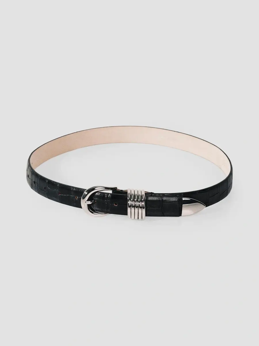 Déhanche Women's Hollyhock Alligator-Embossed Leather Belt | Thumbnail 2 Déhanche Women's Hollyhock Alligator-Embossed Leather Belt | Thumbnail 2