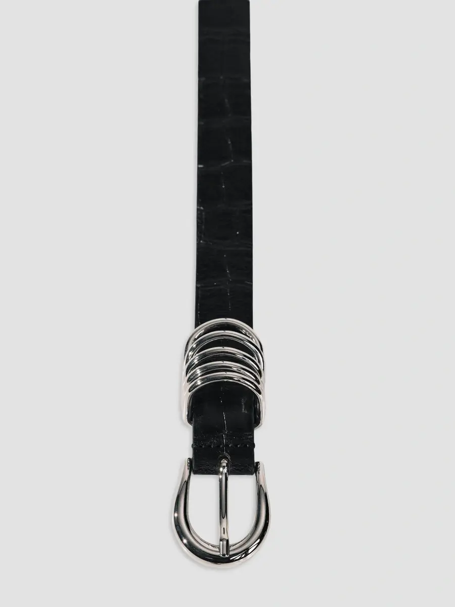 Déhanche Women's Hollyhock Alligator-Embossed Leather Belt | Thumbnail 3 Déhanche Women's Hollyhock Alligator-Embossed Leather Belt | Thumbnail 3