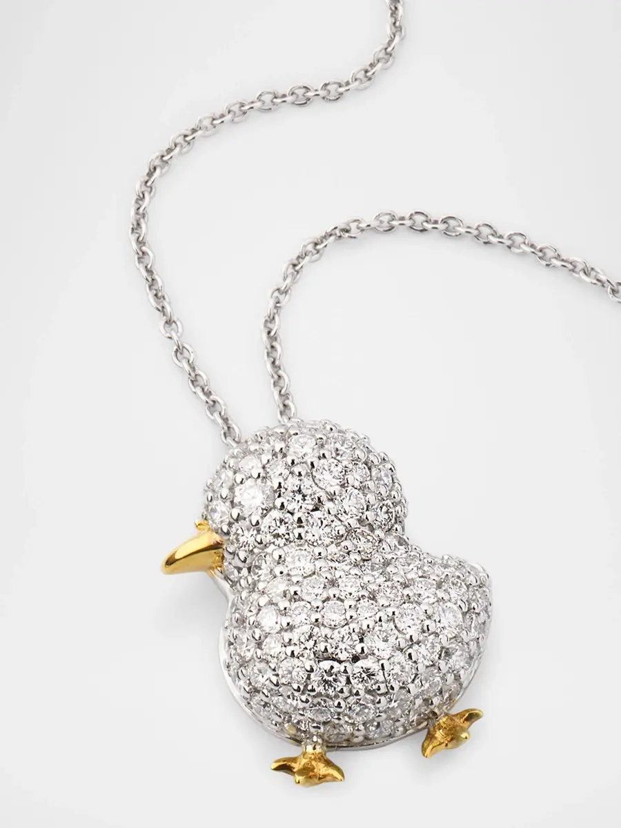 Roberto Coin Women's 18K Two-Tone Gold & 0.78 TCW Diamond Chick Pendant Necklace | Thumbnail 3 Roberto Coin Women's 18K Two-Tone Gold & 0.78 TCW Diamond Chick Pendant Necklace | Thumbnail 3