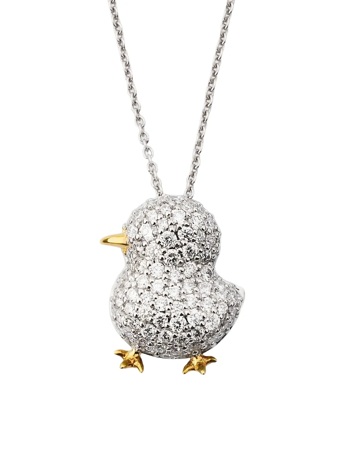 Women's 18K Two-Tone Gold & 0.78 TCW Diamond Chick Pendant Necklace