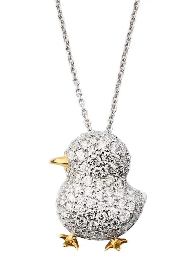 Women's 18K Two-Tone Gold & 0.78 TCW Diamond Chick Pendant Necklace Women's 18K Two-Tone Gold & 0.78 TCW Diamond Chick Pendant Necklace