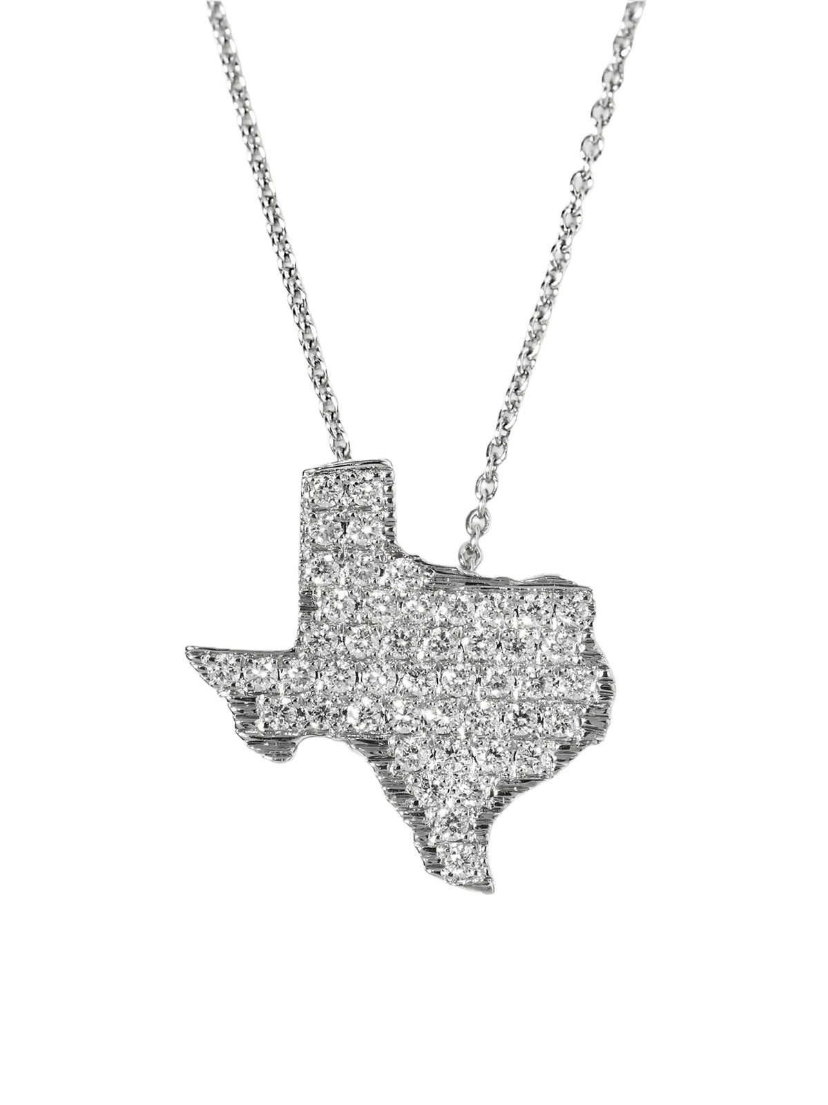 Roberto Coin Women's 18K White Gold & 0.28 TCW Diamond Texas Pendant Necklace