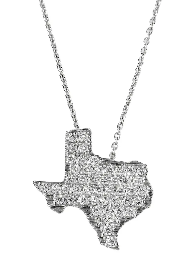 Women's 18K White Gold & 0.28 TCW Diamond Texas Pendant Necklace Women's 18K White Gold & 0.28 TCW Diamond Texas Pendant Necklace