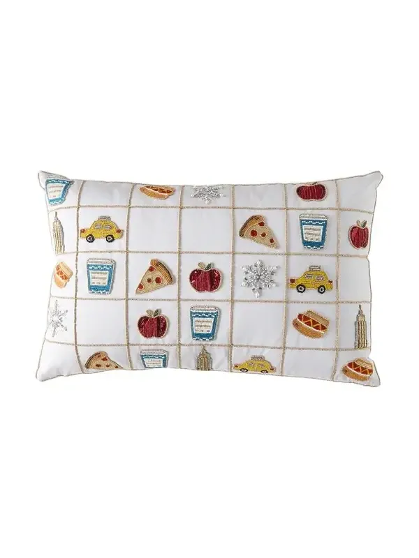 Kim Seybert Empire State Iconic NYC Beaded Pillow