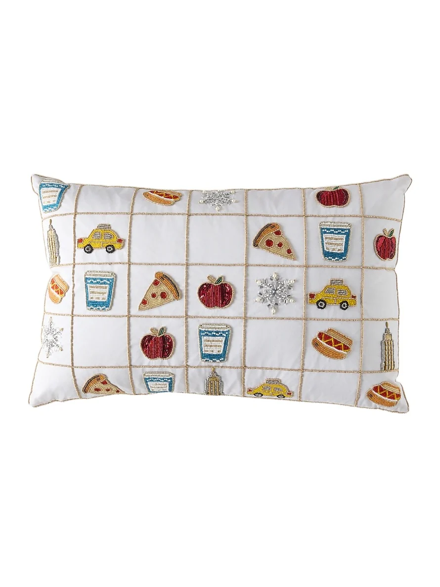 Kim Seybert Empire State Iconic NYC Beaded Pillow