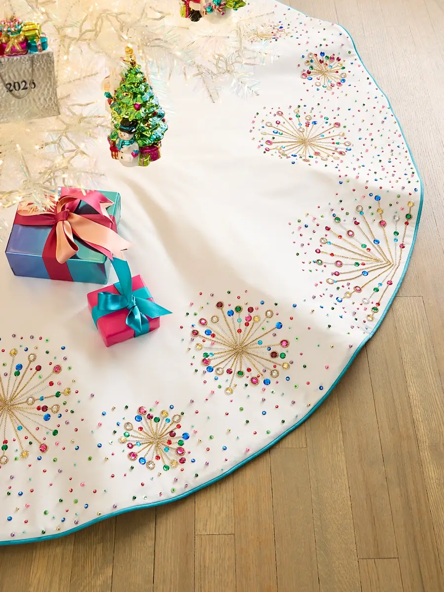Confetti Beaded Tree Skirt Confetti Beaded Tree Skirt