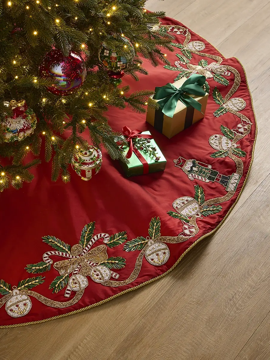 Kim Seybert Beaded Christmas Tree Skirt