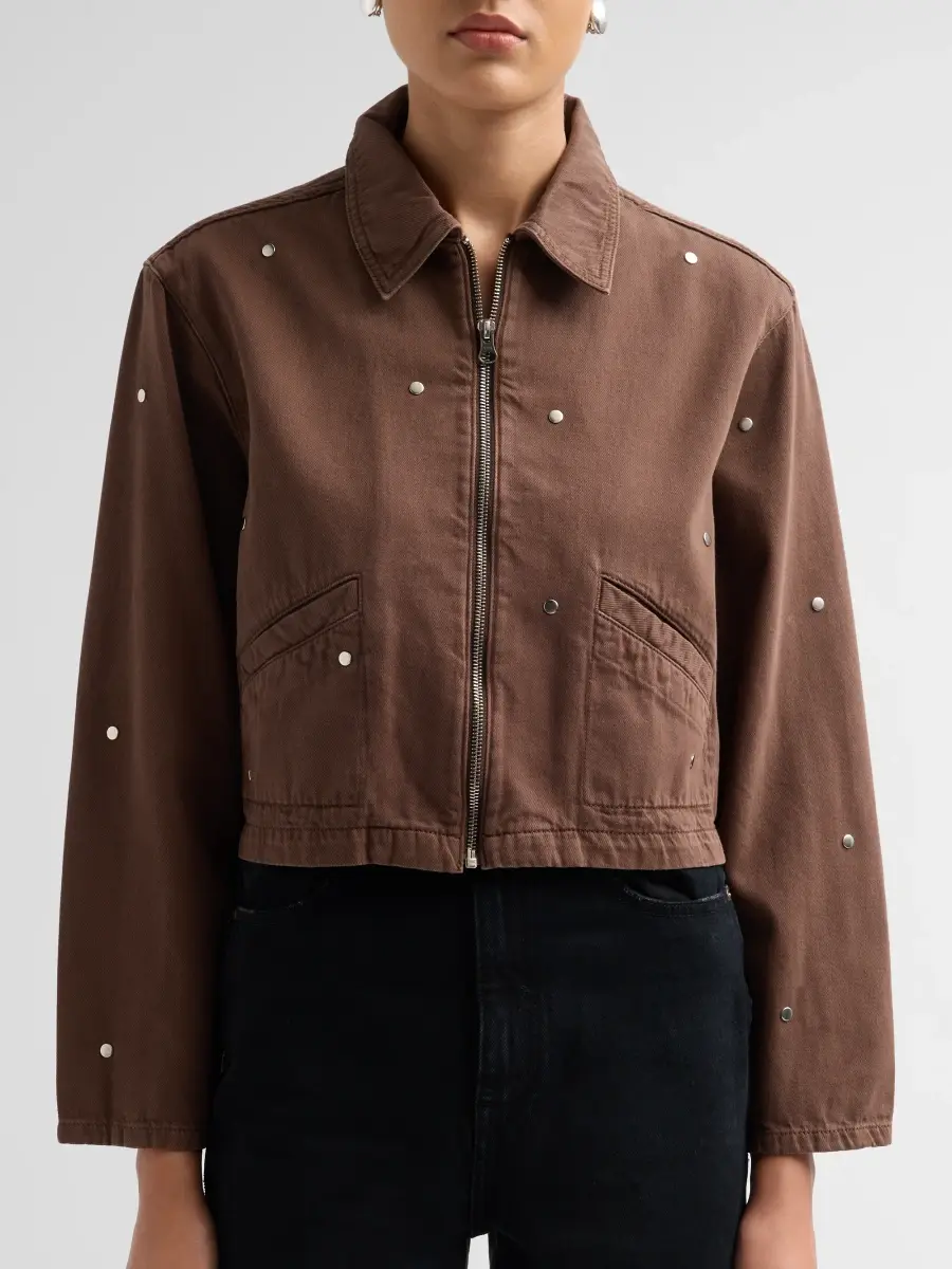 Le Jean Women's Studded Denim Jacket | Thumbnail 5 Le Jean Women's Studded Denim Jacket | Thumbnail 5