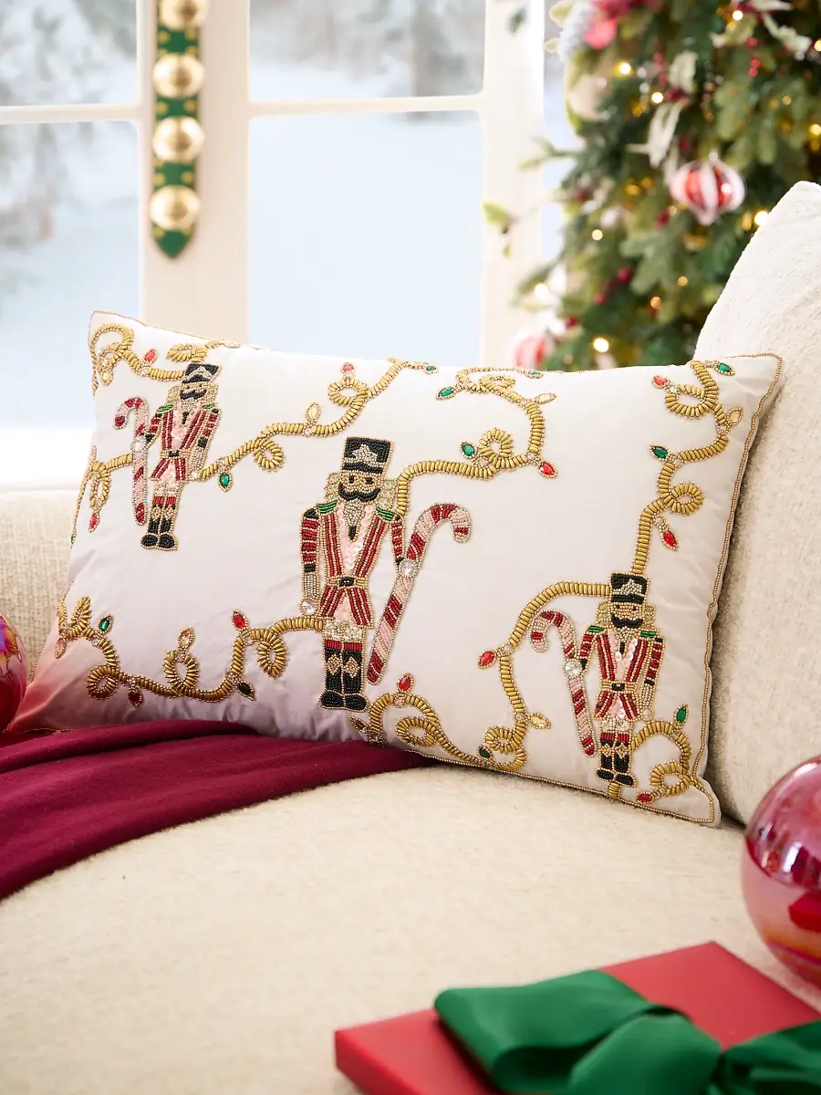 Holiday Lights Nutcracker Pillow Holiday Lights Nutcracker Pillow