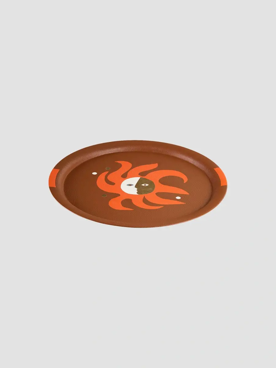 Jonathan Adler Playa Leather Circle Tray | Thumbnail 2