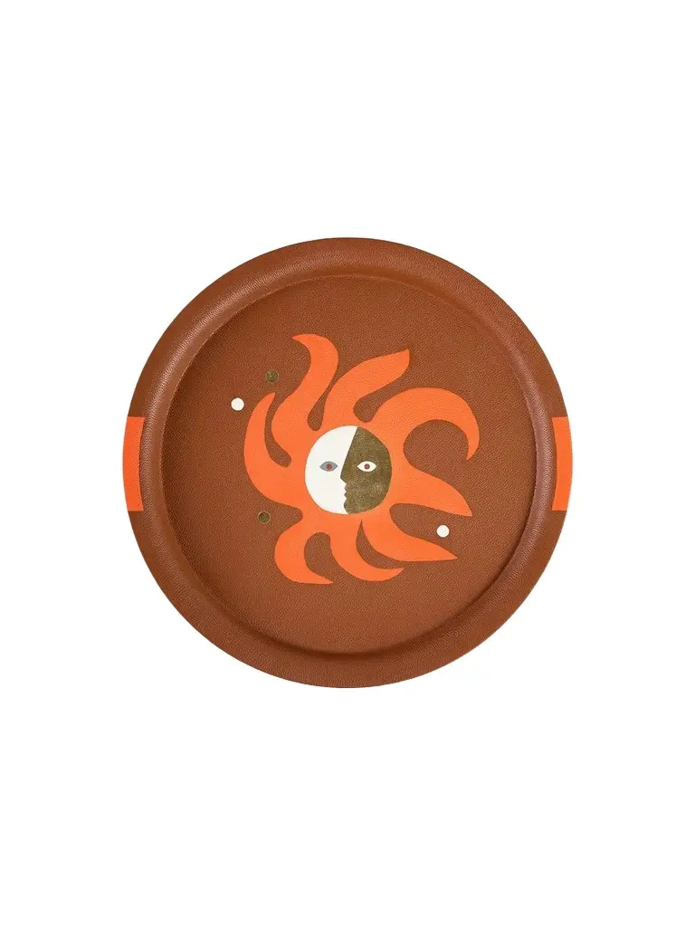 Playa Leather Circle Tray Playa Leather Circle Tray
