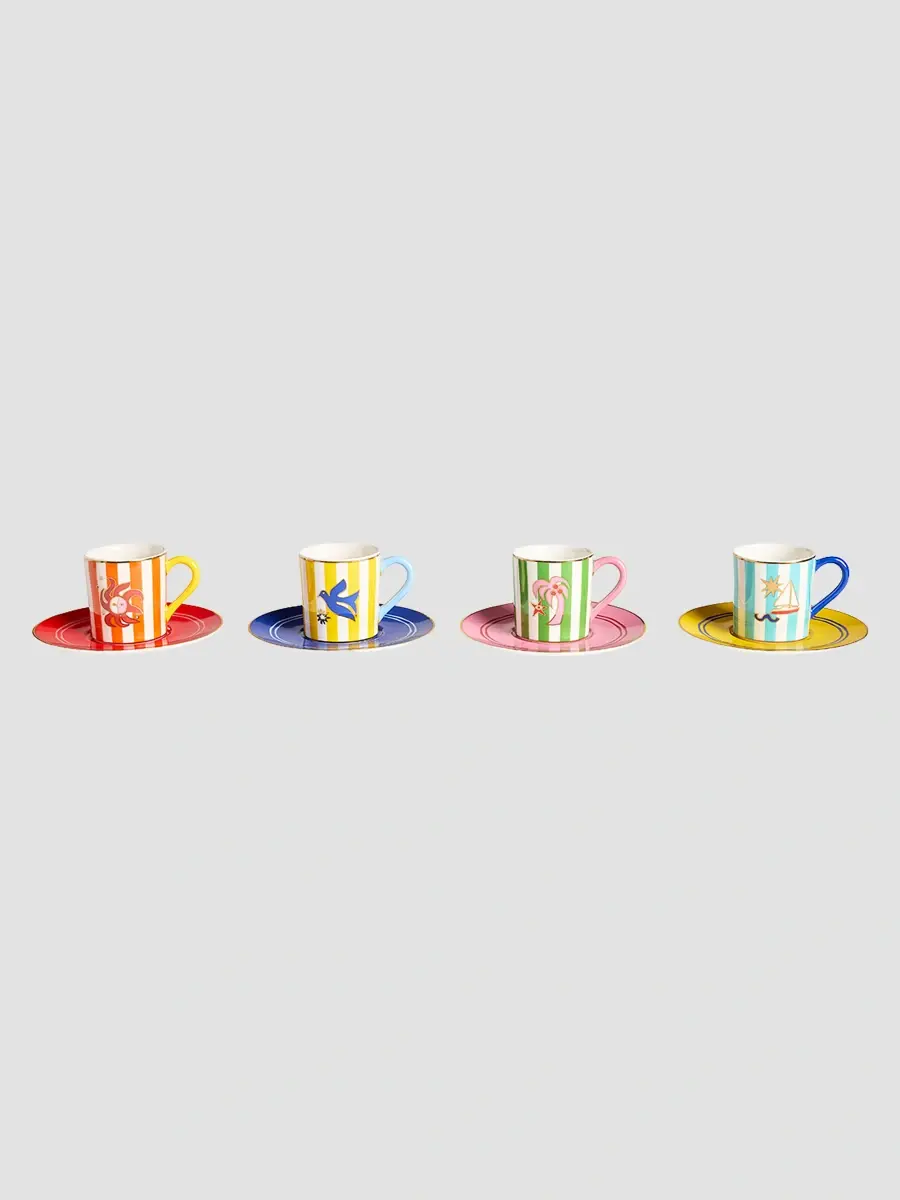 Jonathan Adler Playa 4-Piece Espresso Cups & Saucers Gift Box | Thumbnail 3 Jonathan Adler Playa 4-Piece Espresso Cups & Saucers Gift Box | Thumbnail 3