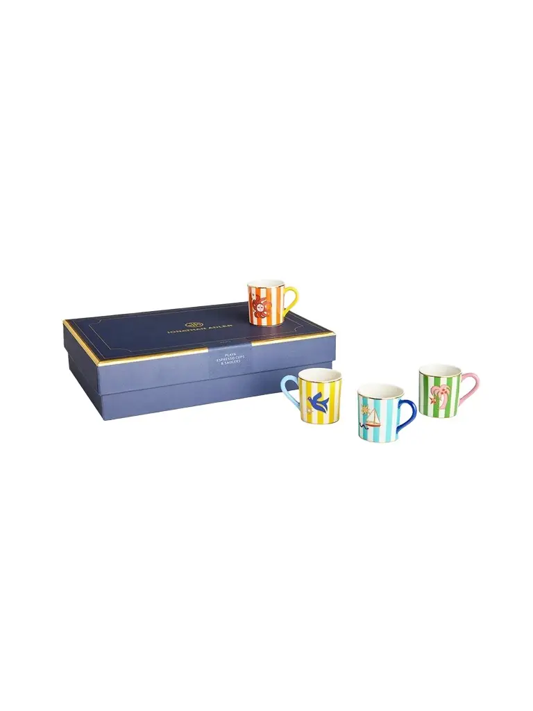 Playa 4-Piece Espresso Cups & Saucers Gift Box Playa 4-Piece Espresso Cups & Saucers Gift Box
