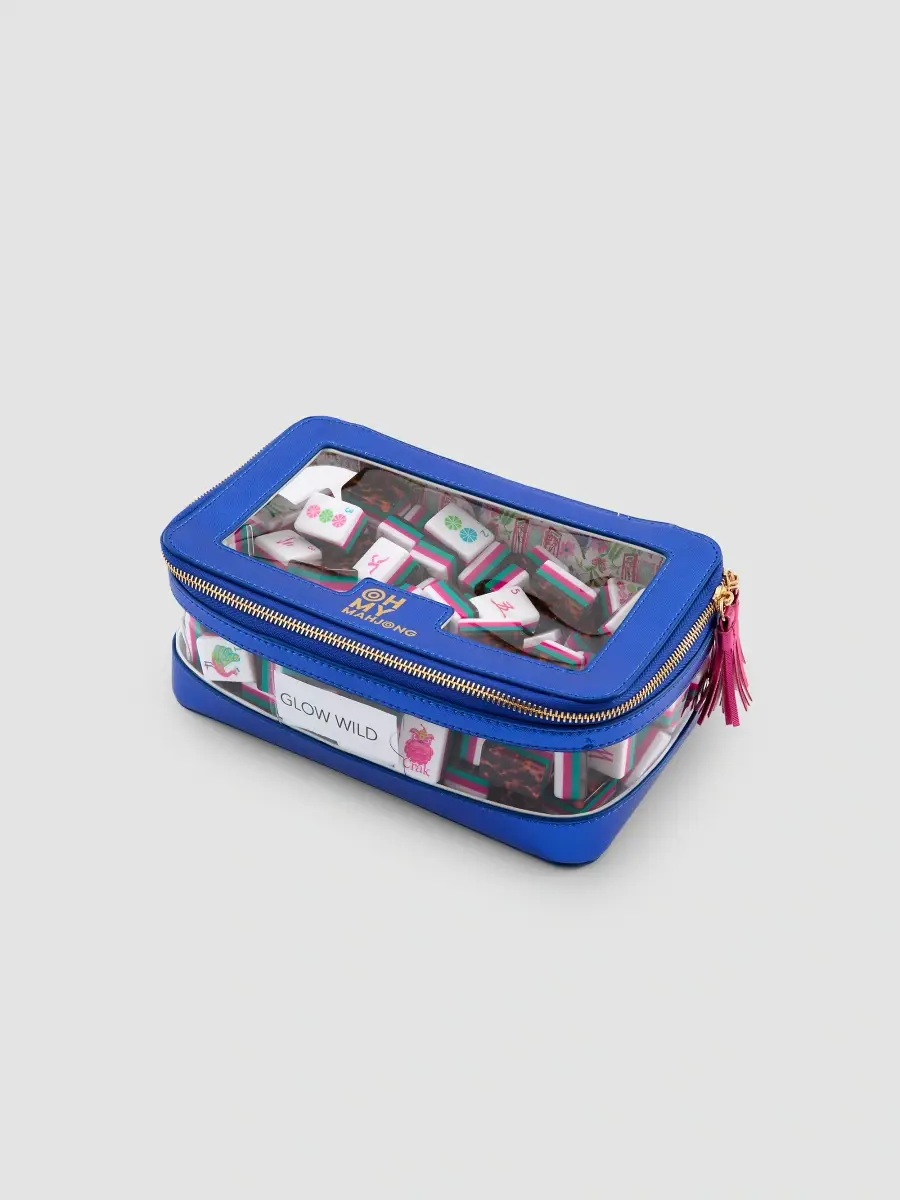 Oh My Mahjong Metallic Blue Tile Storage Bag | Thumbnail 3 Oh My Mahjong Metallic Blue Tile Storage Bag | Thumbnail 3