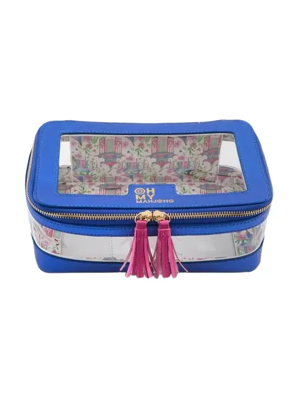 Oh My Mahjong Metallic Blue Tile Storage Bag