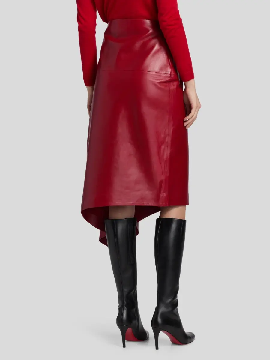 Co Women's Scarf Pleat Leather Skirt | Thumbnail 5