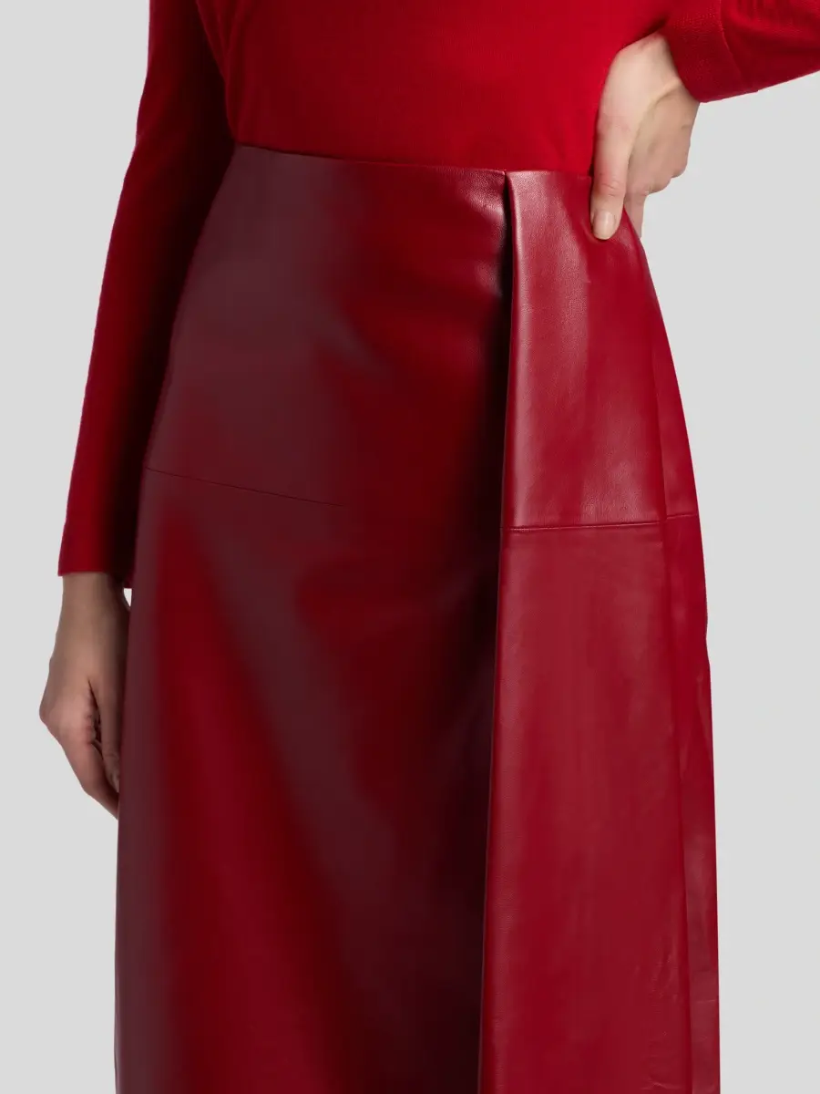 Co Women's Scarf Pleat Leather Skirt | Thumbnail 6