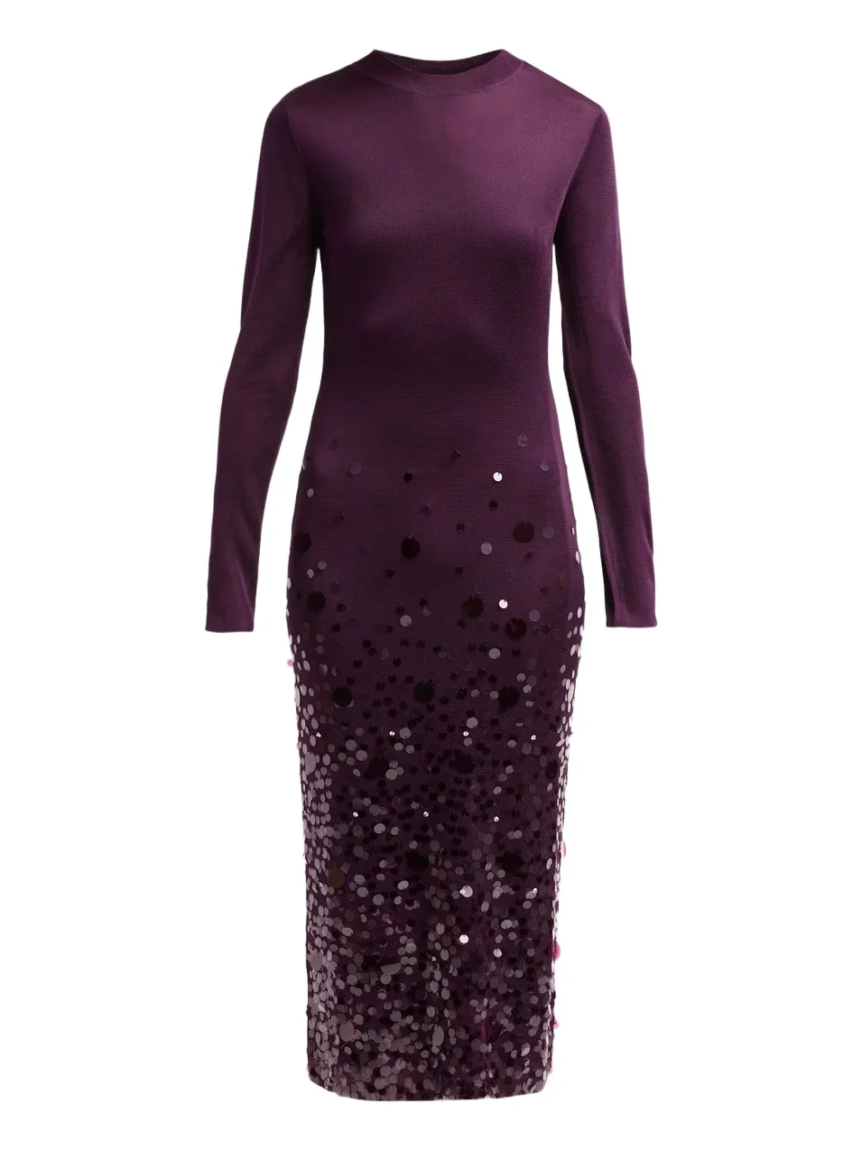 Carolina Herrera Women's Sequined Stretch Crewneck Midi Dress