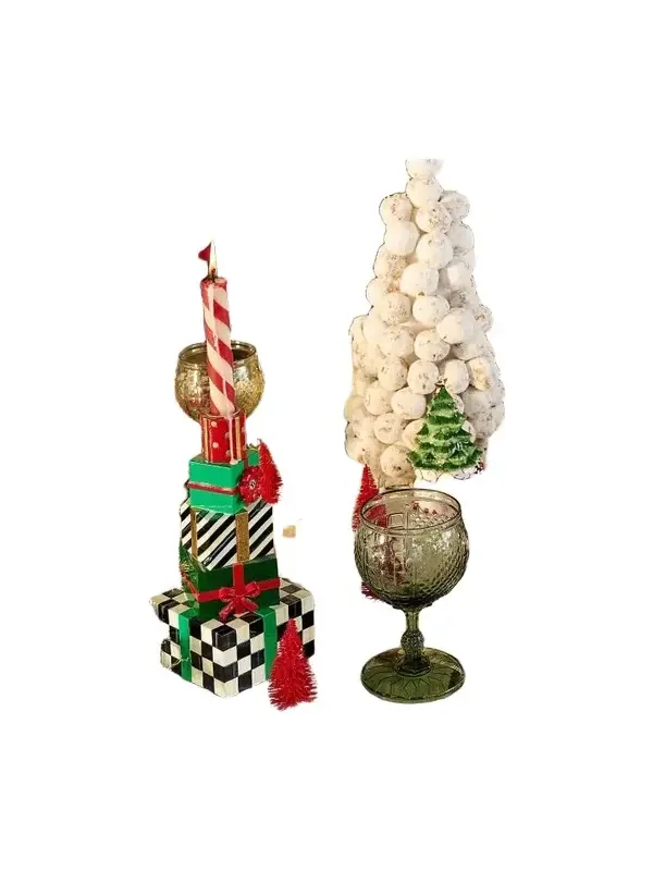MacKenzie-Childs Deck The Halls Set of 4 Handmade Stoneware Mugs