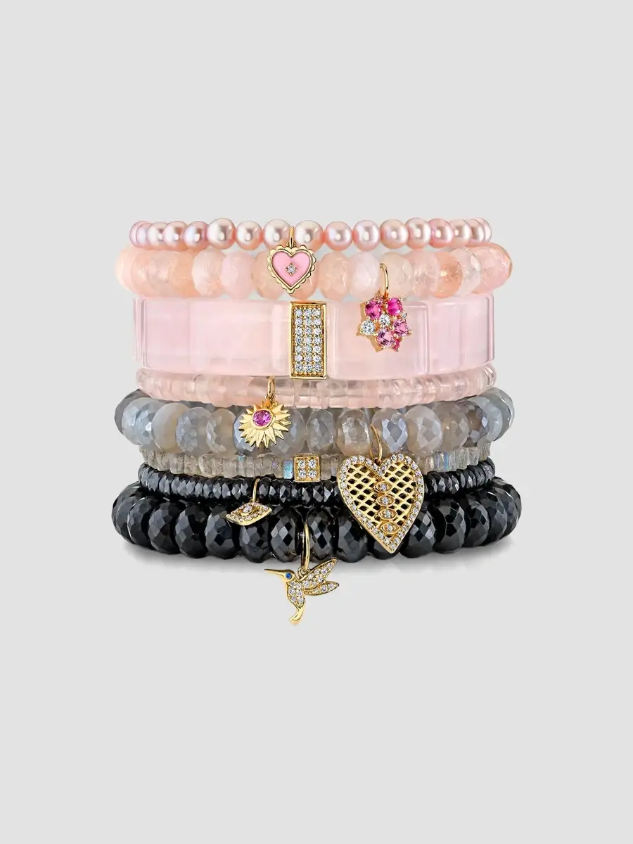 Sydney Evan Women's 14K Yellow Gold, 0.06 TCW Diamond & Spinel Beaded Bracelet | Thumbnail 4