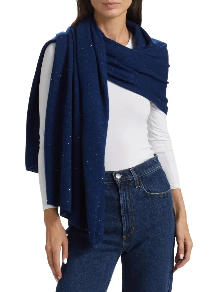 Sofia Cashmere Women's Sequined Metallic Cashmere Wrap