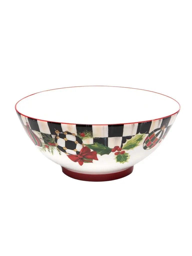 MacKenzie-Childs Deck The Halls Serving Bowl