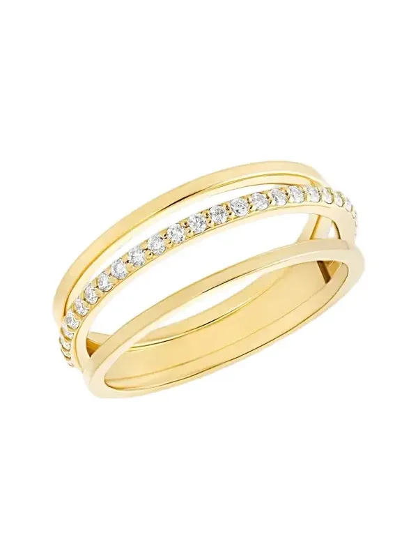Women's 14K Yellow Gold & 0.27 TCW Diamond Triple-Band Ring Women's 14K Yellow Gold & 0.27 TCW Diamond Triple-Band Ring
