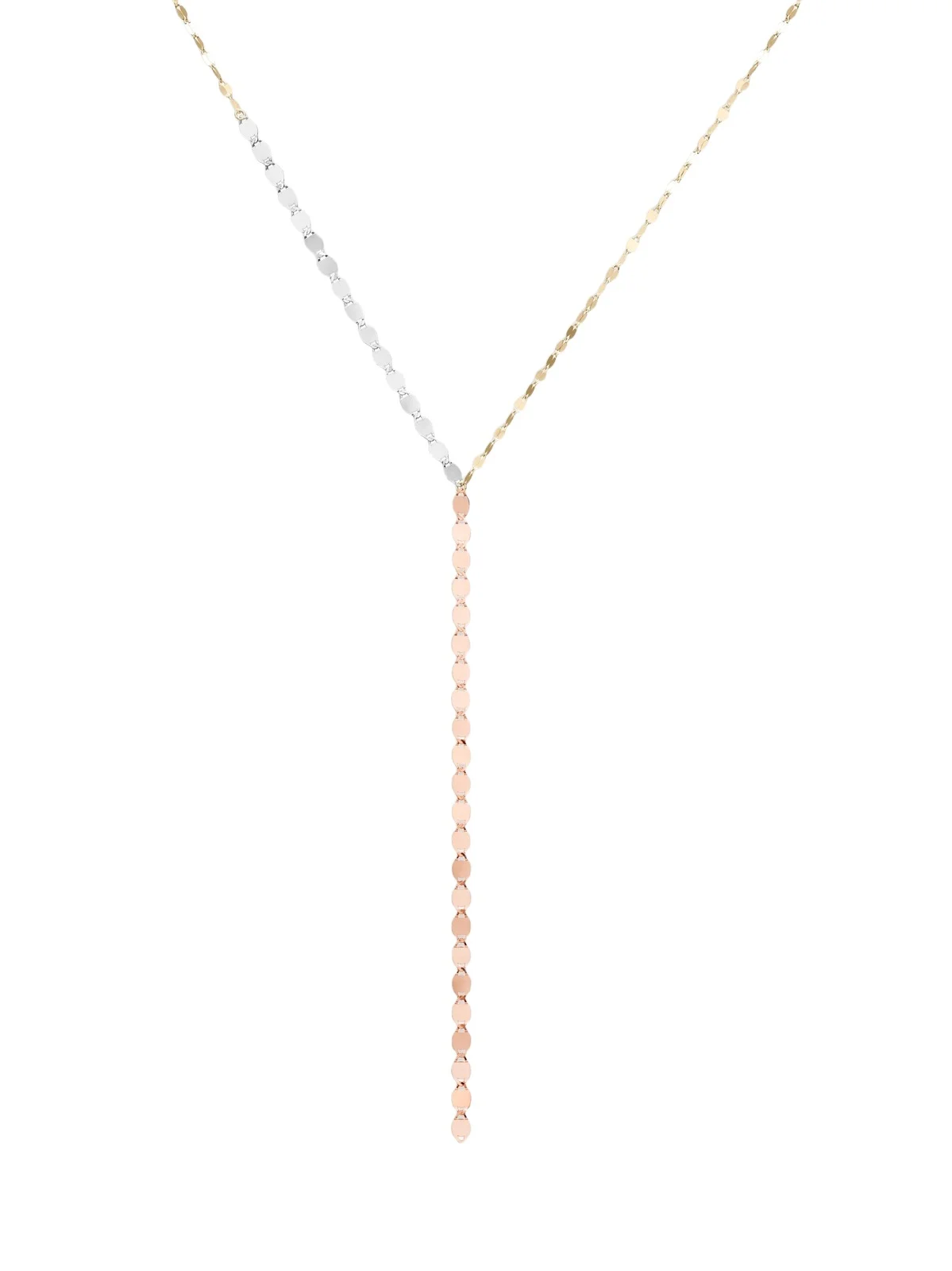 Women's Tri-Tone 14K Gold Lariat Chain Necklace
