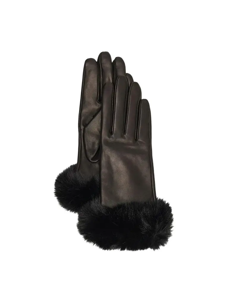Sofia Cashmere Women's Faux-Fur Leather Gloves
