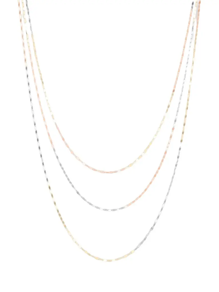 Women's Blake Tri-Tone 14K Gold Triple-Strand Necklace Women's Blake Tri-Tone 14K Gold Triple-Strand Necklace