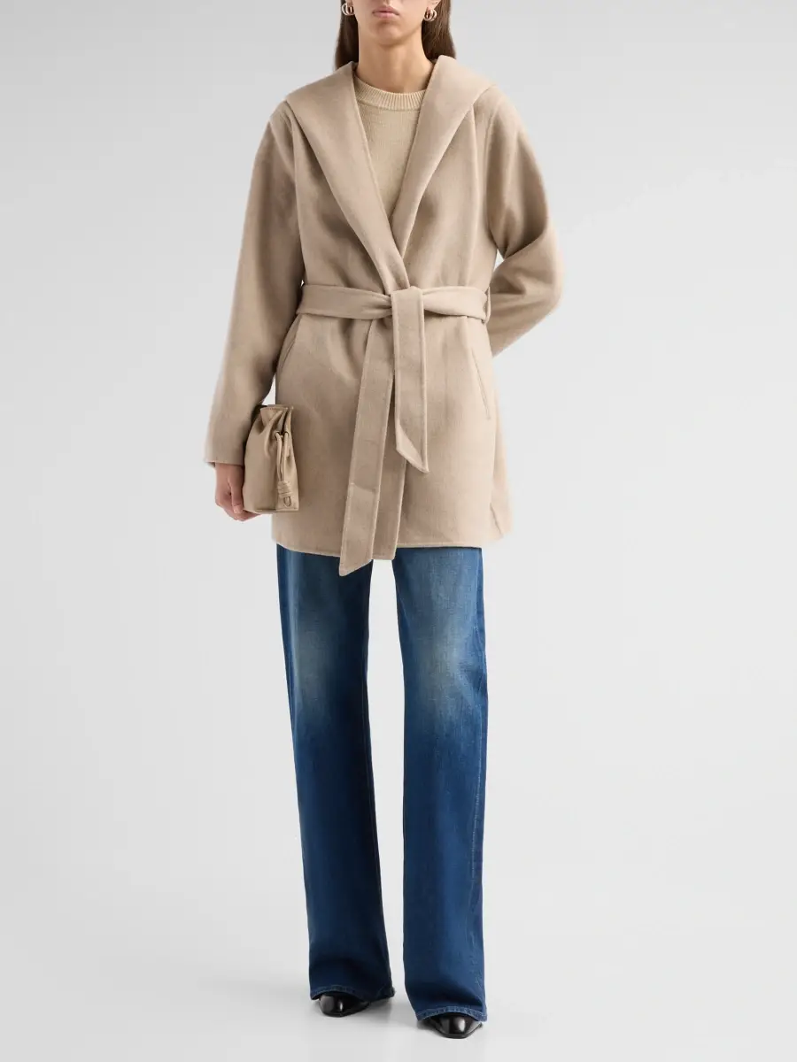 Sofia Cashmere Women's Double Face Wool-Cashmere-Blend Hooded Wrap Coat | Thumbnail 2
