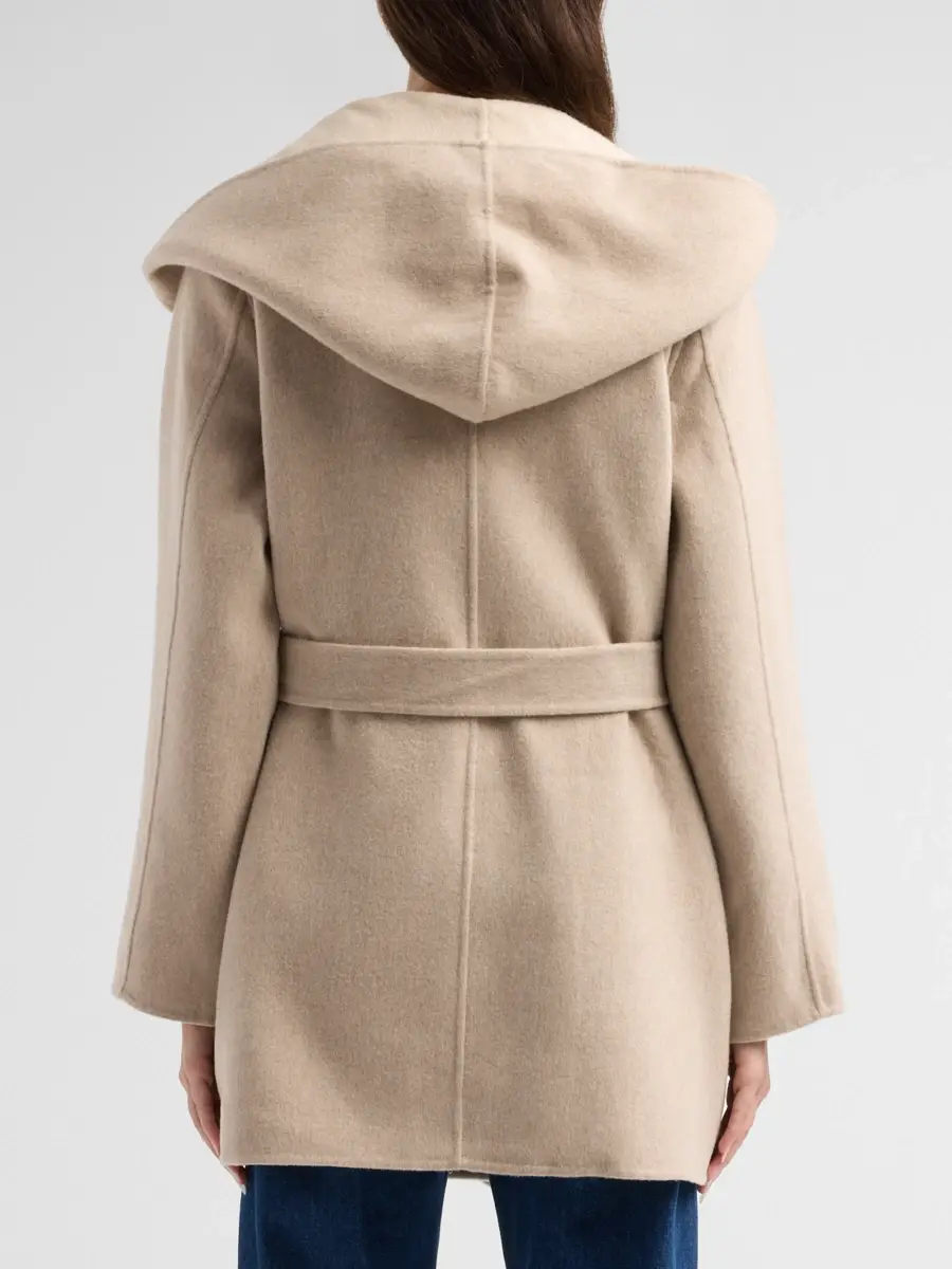 Sofia Cashmere Women's Double Face Wool-Cashmere-Blend Hooded Wrap Coat | Thumbnail 3